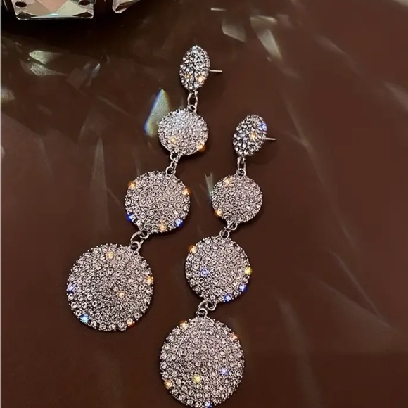 WOMAN’S RHINESTONE EARRINGS STERLING SILVER - Picture 7 of 8